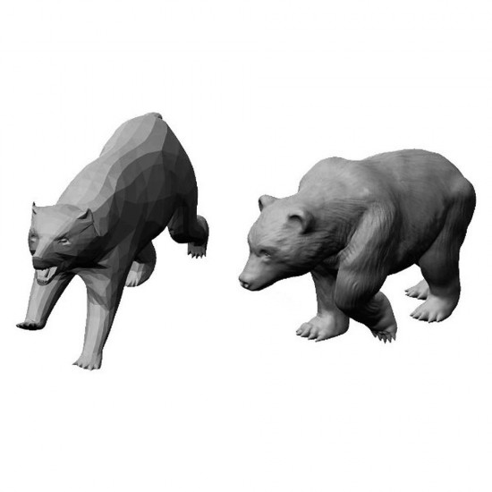 1/72 Miniature Animals - Bears In Motion (2pcs)