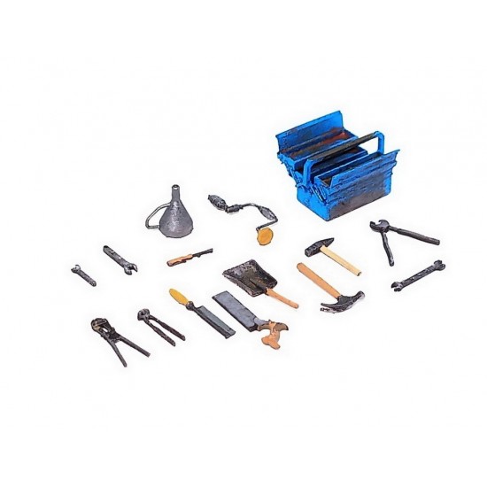 1/35 Mini Hand Tools (2 sets w/toolbox) Drums and Crates 5107