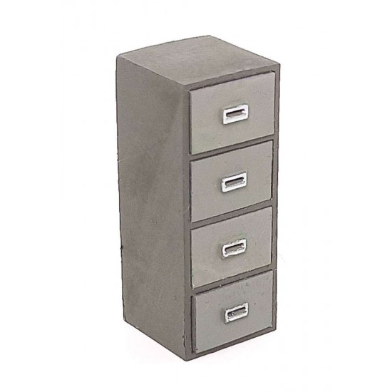 1/35 Miniature Furniture File Cabinet with 4 Detachable Drawers