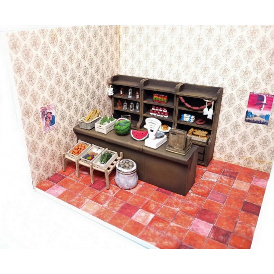 1/35 Miniature Furniture - Grocery Store Scenery