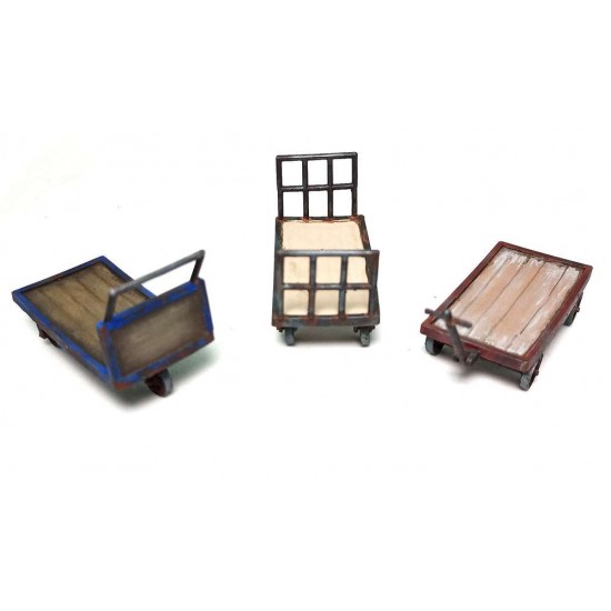 1/35 Miniature Luggage Platform Cart Set #1