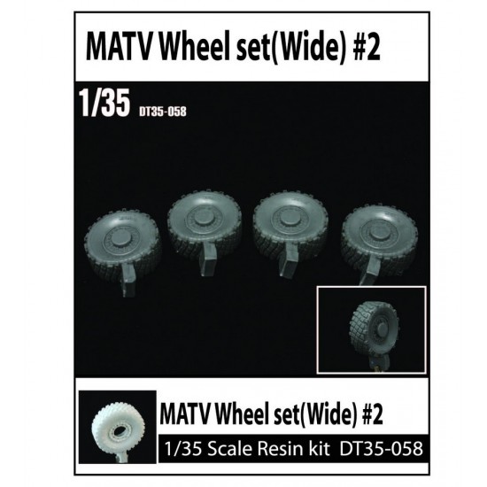 1/35 MATV Wheel sets #2 (Wide) for Panda kit (Resin, 4pcs)