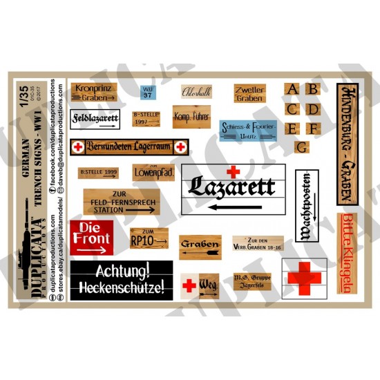 1/35 WWI German Trench Signs