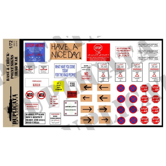 1/72 Iraq War Base/Checkpoint Sign