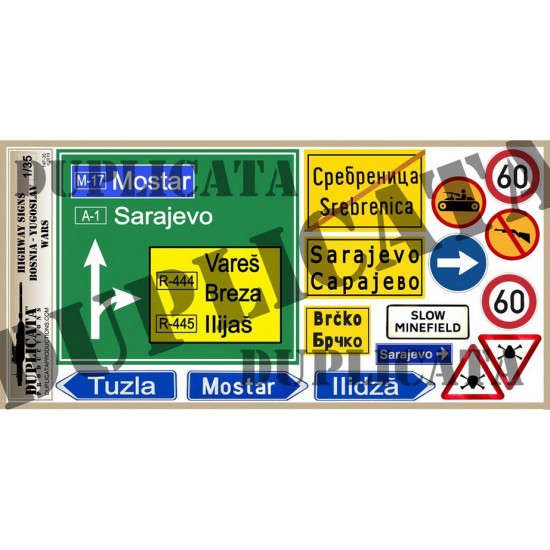 1/35 Yugoslav Wars Bosnian Highway Signs