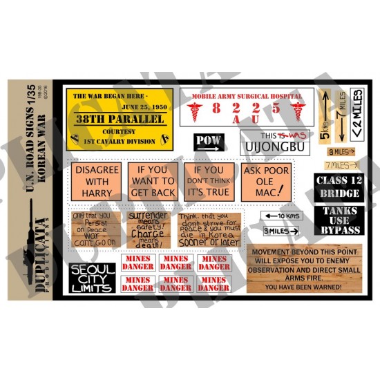 1/35 Korean War United Nations Road Signs