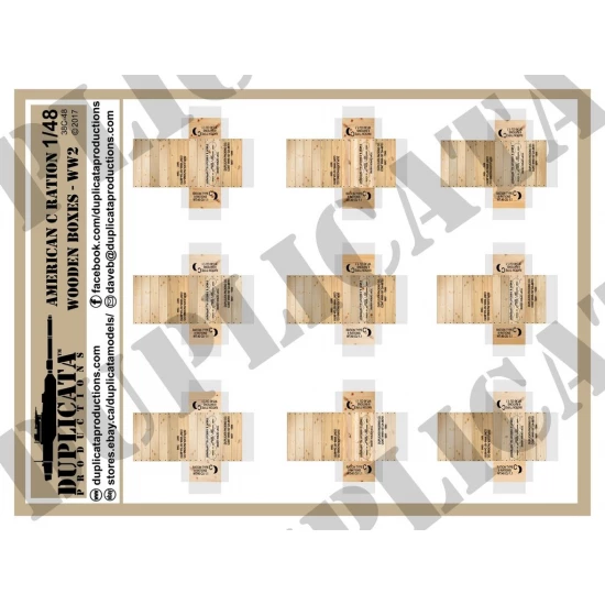 1/48 WWII C Rations Wooden Box
