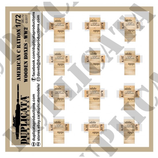 1/72 WWII C Rations Wooden Box