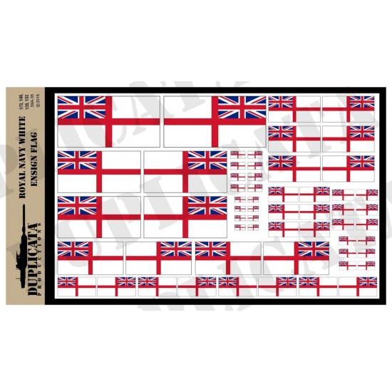 Multiple Scale Flag of British Royal Navy White Ensign