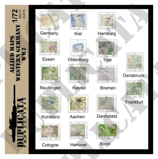 1/72 WWII Allied Western Germany Maps