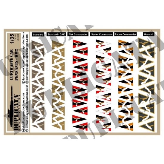 1/35 WWII Luftwaffe Staff Car Pennants