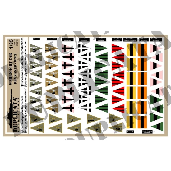 1/35 WWII Wehrmacht Staff Car Pennants