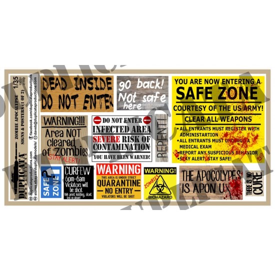 1/35 Zombie Apocalypse Signs