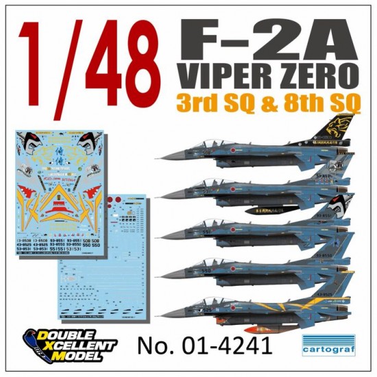 Decals for 1/48 JASDF Mitsubishi F-2A Viper Zero 3SQ/8SQ Special Schemes
