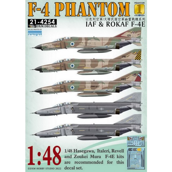 Decals for 1/48 IAF & ROKAF F-4E Phantom Collection #1