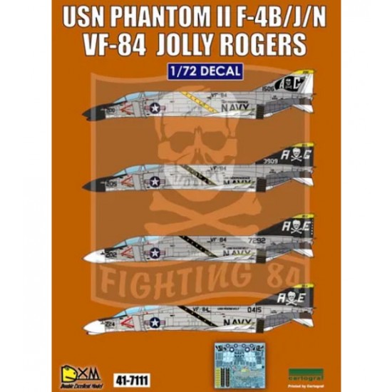 Decals for 1/72 USN F-4B/J/N VF-84 Jolly Rogers