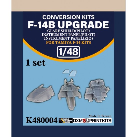 1/48 F-14B Upgrade Pilot Glare Shield, Pilot RIO Instrument Panels for Tamiya kit