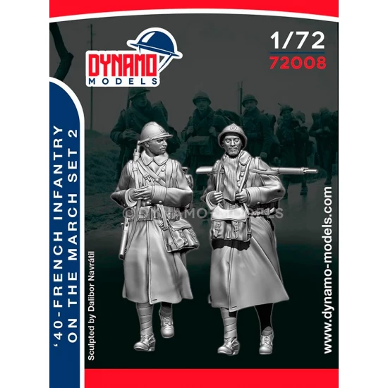 1/72 French 1940 Infantryman Marching Set 2 (2 figures)