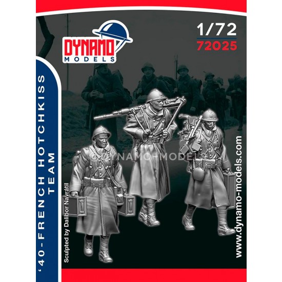 1/72 French 1940 Hotchkiss Team (3 figures)