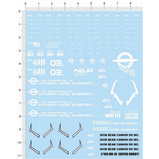 Decals for 1/100 MG - Full Armor Gundam Mk-III