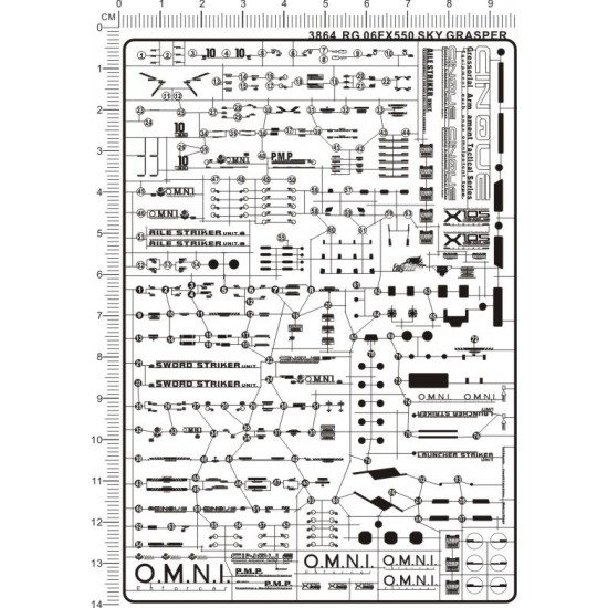 Metal Stickers for 1/144 RG 06 FX 550 Skygrasper Gundam (Silver)