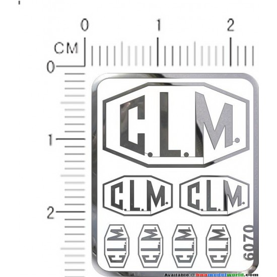 C.L.M Metal Logo Stickers for 1/12, 1/18, 1/20, 1/24, 1/43 Scales