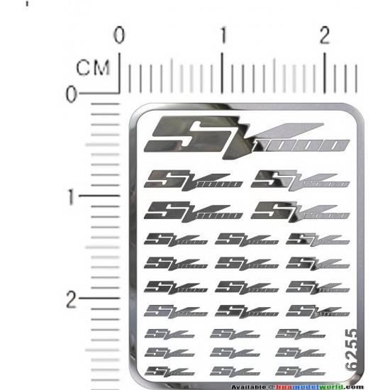 Suzuki SV1000 Metal Logo Stickers for 1/12, 1/18, 1/20, 1/24, 1/43 Scales