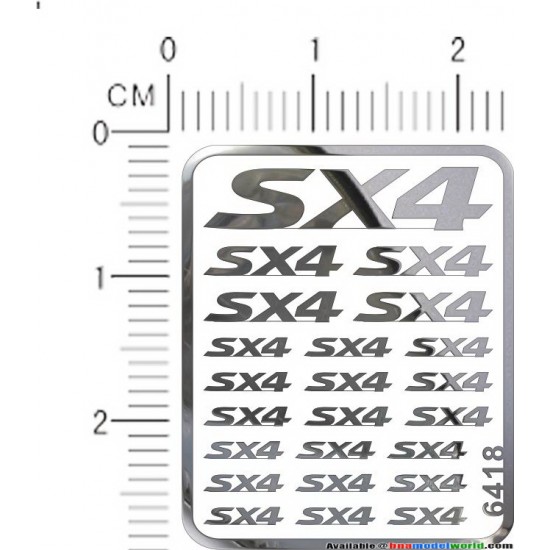 Suzuki SX4 Metal Logo Stickers for 1/12, 1/18, 1/20, 1/24, 1/43 Scales