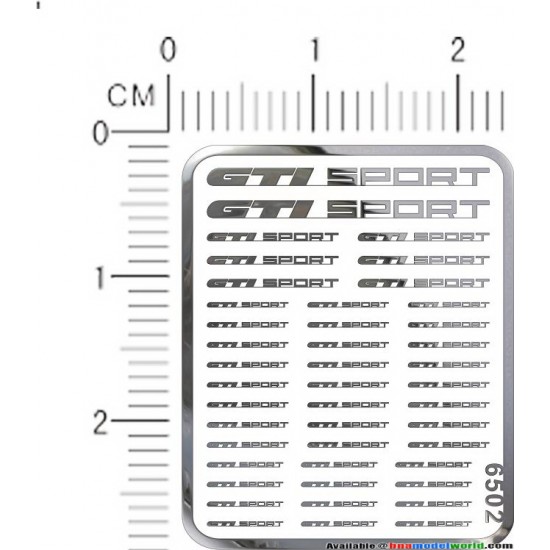 Volkswagen GTI Sport Metal Logo Stickers for 1/12, 1/18, 1/20, 1/24, 1/43 Scales