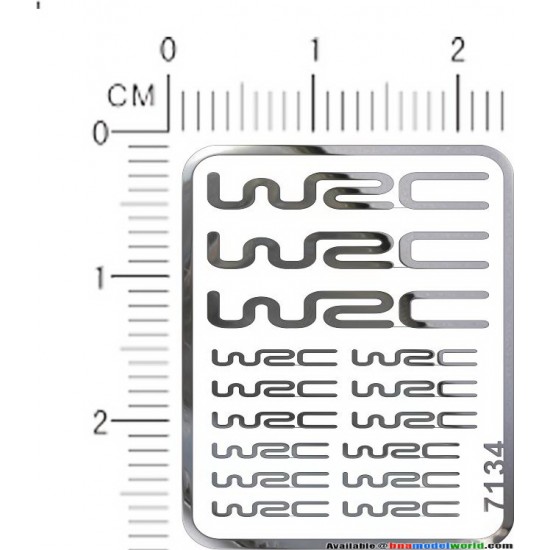 WRC Metal Logo Stickers for 1/12, 1/18, 1/20, 1/24, 1/43 Scales