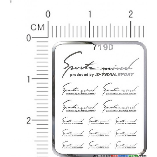Sports Mind (X-Trail Sport) Metal Logo Stickers for 1/12, 1/18, 1/20, 1/24, 1/43