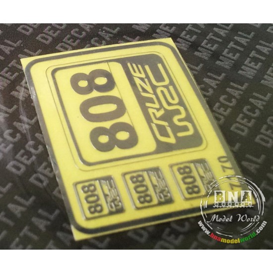 Cruze WRC 808 Metal Logo Stickers for 1/12, 1/18, 1/20, 1/24, 1/43 Scales
