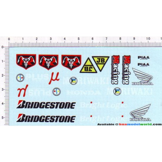 Decals - Sponsor Logos (Bridgestone, Brightlogic, Honda, Macing Plus) for Vario