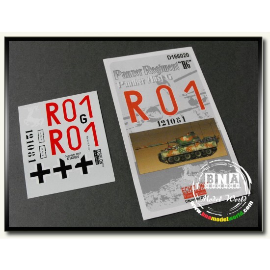 Decals for 1/16 Panzer Regiment "HG" Panther Ausf G