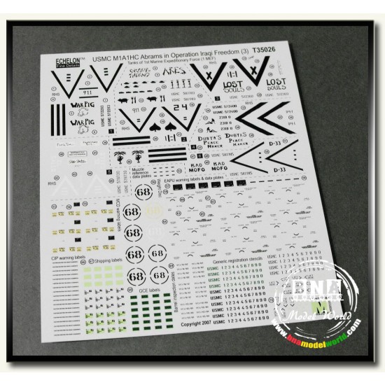 Decals for 1/35 USMC M1A1HA Abrams "Operation Iraqi Freedom" Part 3