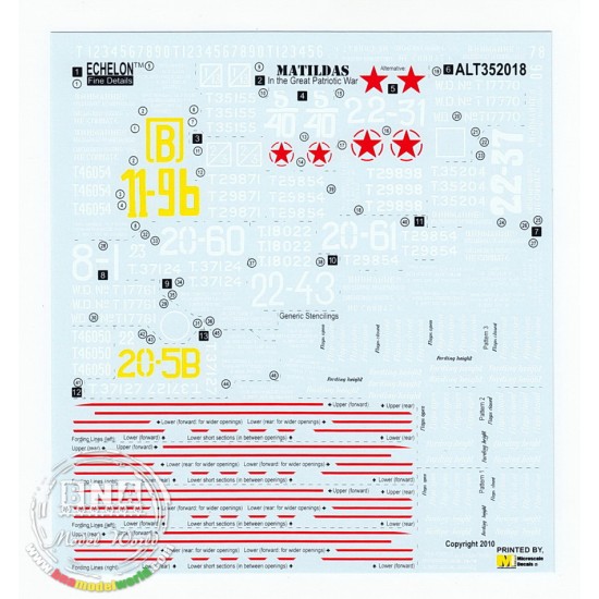 Decals for 1/35 Soviet Lend-Lease Matildas