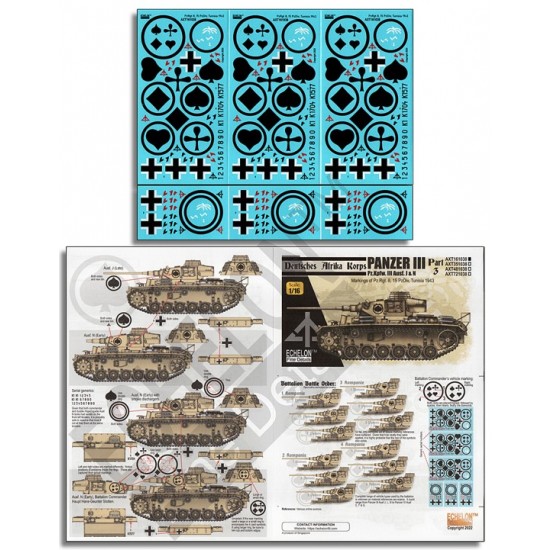 Decals for 1/16 DAK Panzer IIIs Part 3