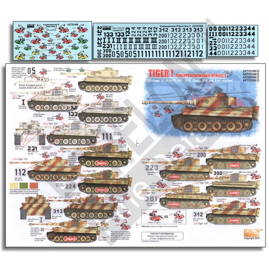 Decals for 1/35 Schwere PzAbt 505 Tiger I Panzer VI Ausf.E