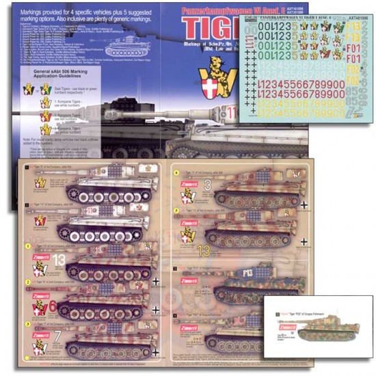 1/48 Schwere Panzerabteilung 506, Gruppe Fehrmann Tiger Is Decals