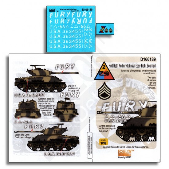 Decals for 1/16 Hell Hath No Fury Like An Easy Eight Scorned