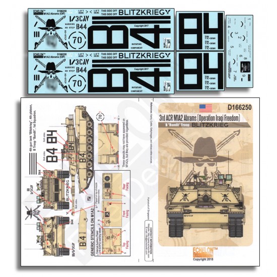 Decals for 1/16 3rd ACR M1A2 Abrams (Operation Iraqi Freedom)