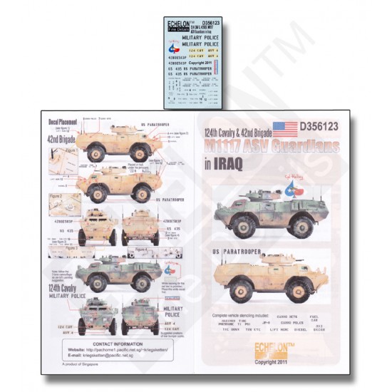 1/35 124th CAV & 42nd BDE M1117 ASVs in Iraq Decals