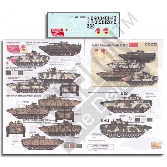 1/35 Soviet AFVs (Afghanistan War) Decals Part 1: BMP-1P and BMP-2D