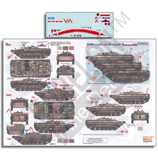 1/35 KFOR BMP-1s Decals: Czech BVP-1, Polish BWP-1 and Slovak BVP-1