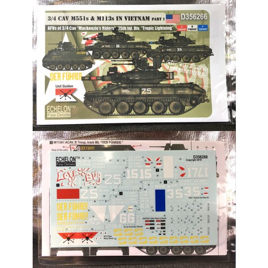 Decals for 1/35 3/4 CAV M551s & M113s in Vietnam (Part 1)