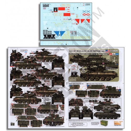 Decals for 1/35 3/4 Cav M551S & M113S In Vietnam Part. 2