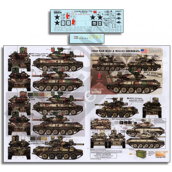 Decals for 1/35 Cold War M551 & M551A1 Sheridans