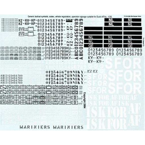 1/35 Generic Dutch AFV Markings (water-slide decals) [Limited Edition]