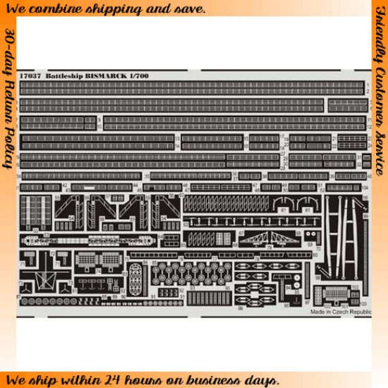 1/700 German Battleship Bismarck Detail-Up Set for Revell #5098 kit