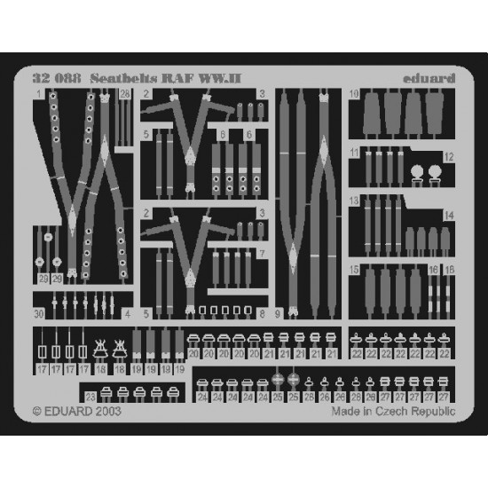Photoetch for 1/32 WWII RAF Seatbelts